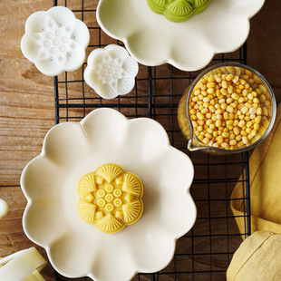 30g 手压糕点模 50g荷花莲子莲心月饼模绿豆糕桃山皮花生酥广式