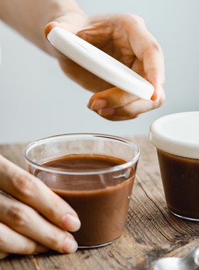 AMAGOUR安柚 耐高温400℃高硼硅玻璃布丁杯水蒸蛋蛋糕咖啡杯