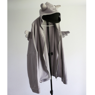 天使翅膀小众上衣恶魔角卫衣男女连帽外套宽松开衫个性情侣款春秋