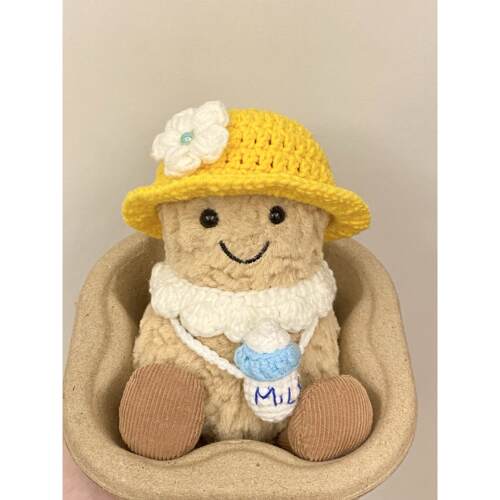jellycat手工娃衣15cm11cm趣味花生企鹅幼稚园套装奶瓶包包头套