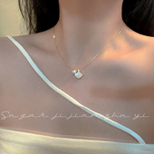 SUGAR简约超仙贝壳项链女轻奢小众高级感气质锁骨链女2026年新款