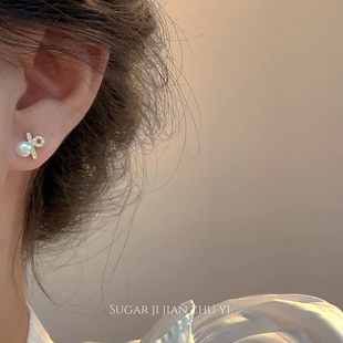 SUGAR百分号珍珠耳钉2026新款耳环爆款高级感精致小巧百搭耳饰女