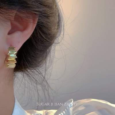 SUGAR 不规则金属个性耳扣小众设计感时尚气质耳环女2025年新款