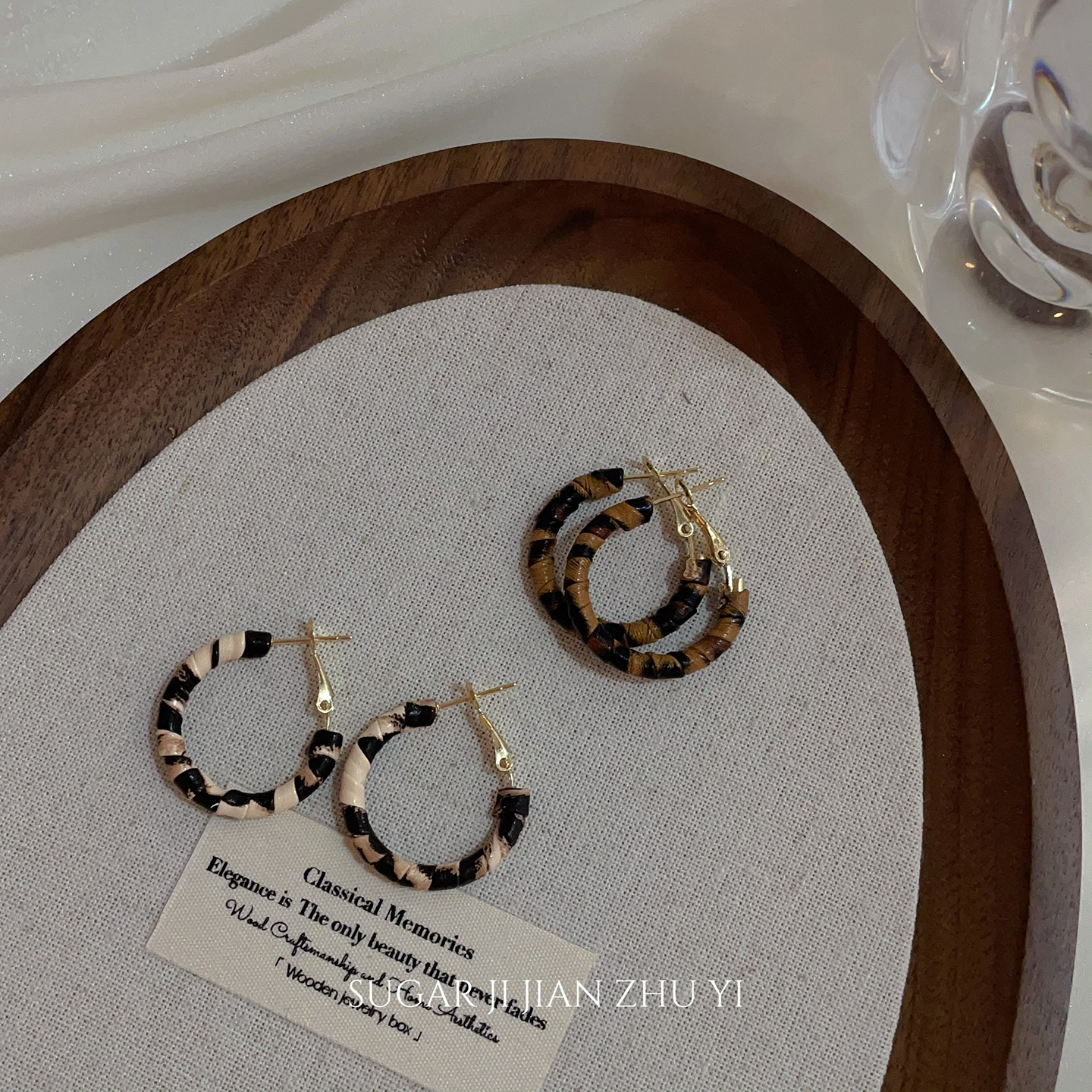 秋冬复古港风豹纹耳圈2025新款爆款轻奢气质高级感个性百搭耳环女