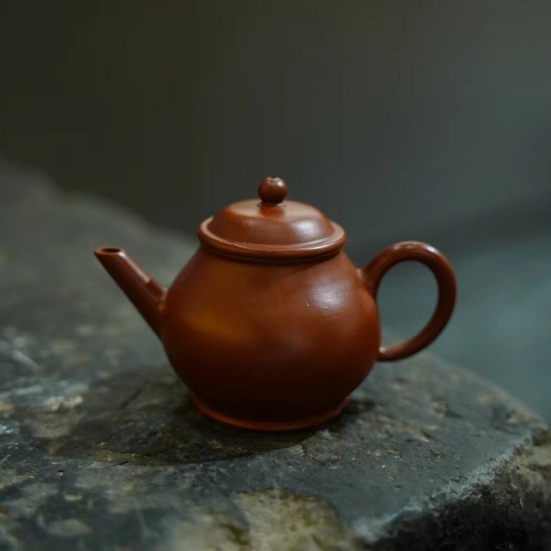 80年代台湾定制紫砂原矿老朱泥 工夫小品芭乐壶中式泡茶孟臣款75c