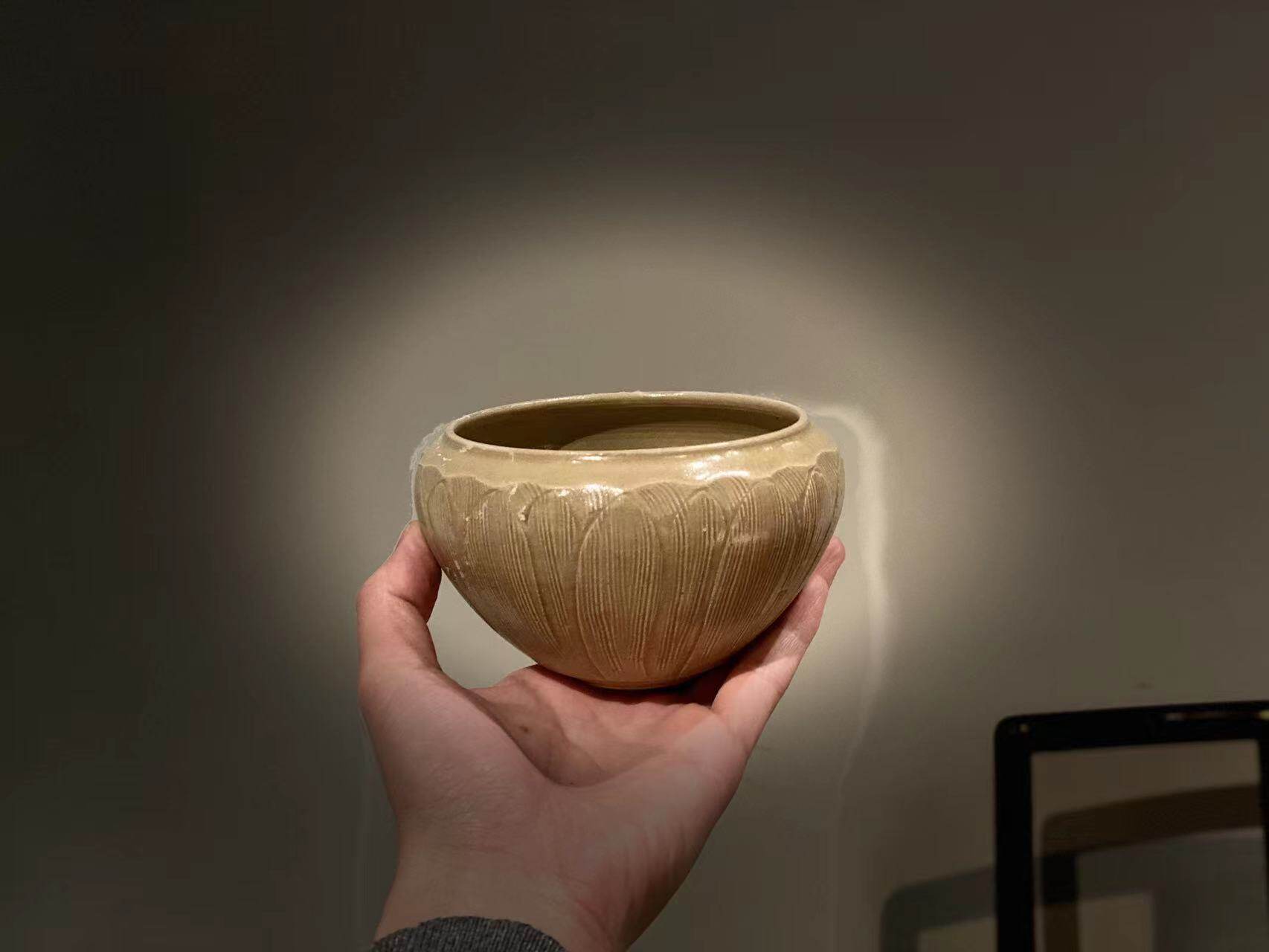 古器物陶瓷宋代时期陶瓷器灰陶罐器韵很好插花道茶席建水莲花水盂