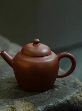 80年代台湾定制紫砂壶 原矿老紫泥明式巨轮珠 工夫泡茶道小品70c