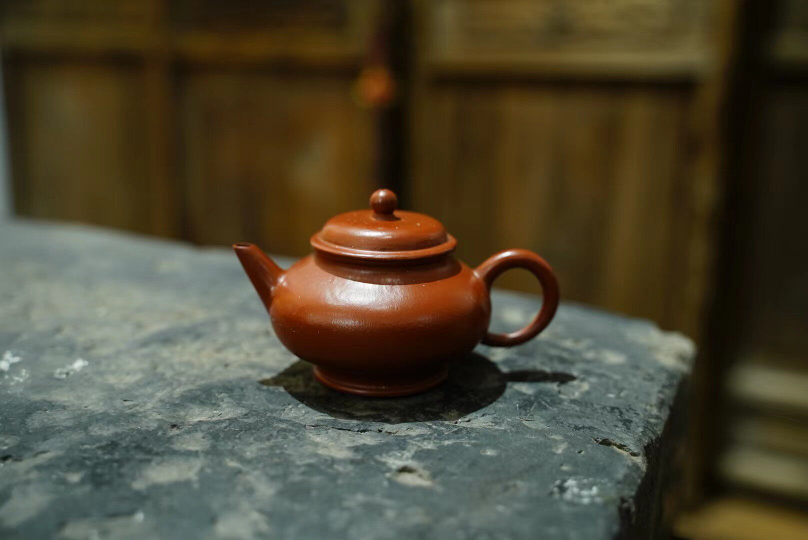 90年早期台湾回流原矿大红袍泥老料水平壶工夫茶小品孟臣诗句115c
