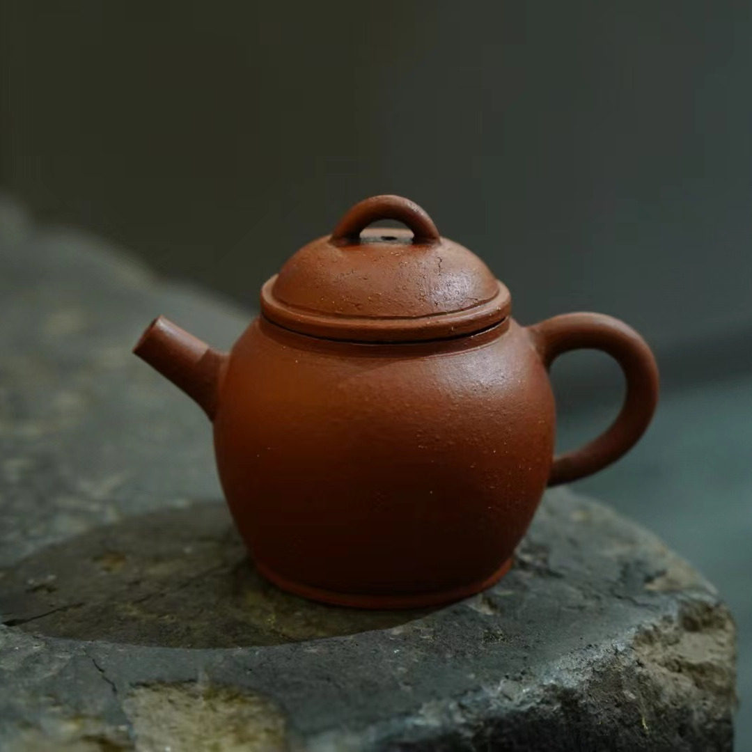 50年全手工日本回流紫砂壶原矿老朱泥 巨轮珠工夫茶小品简洁款60c