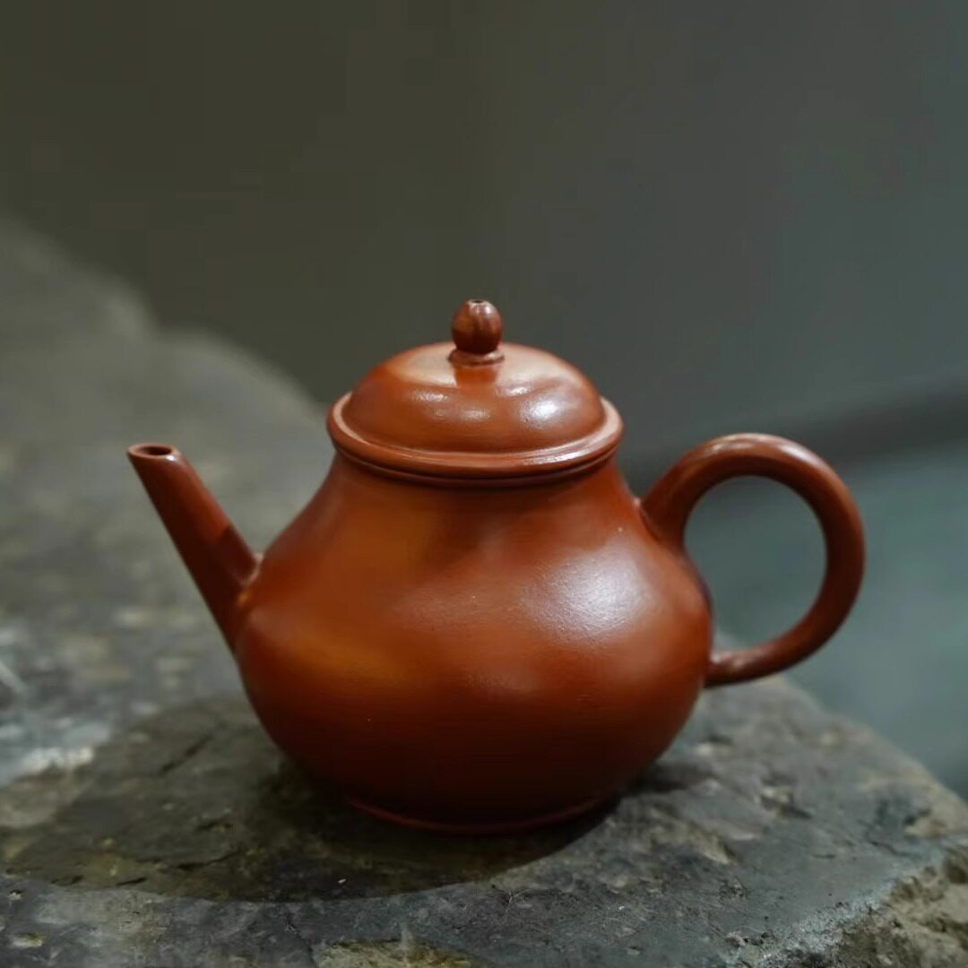 80年代台湾定制紫砂原矿老朱泥 工夫小品芭乐壶中式泡茶孟臣罐95c