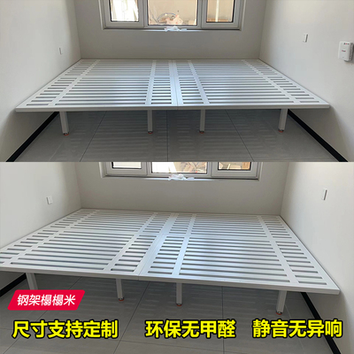定制钢架榻榻米碳素钢加强承重方钢排骨床无异响金属床