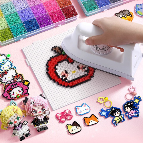 拼豆豆补充豆无毒diy材料2.6mm融合豆补充包1000粒儿童拼豆全色系