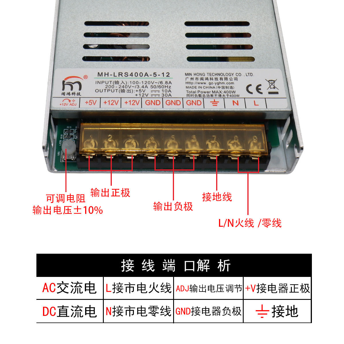 闽鸿MH-LRS400A-5-12电源盒