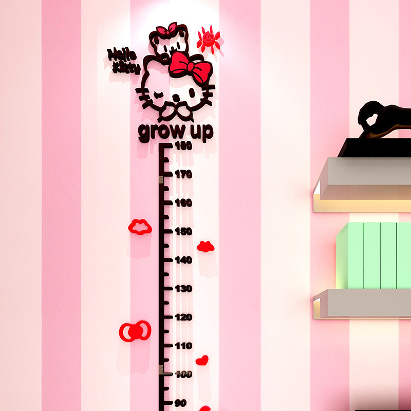 HelloKitty儿童量身高尺墙贴3d立体卡通儿童房幼儿园装饰可移除
