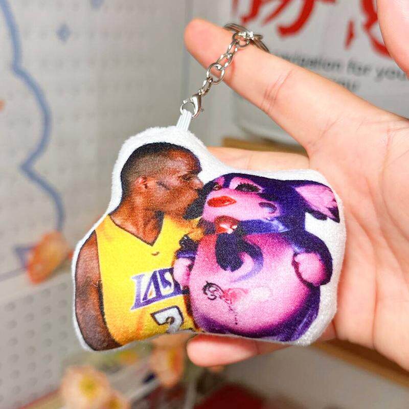 科比牢大强吻胖猫发声玩偶录音玩具语音挂件毛绒钥匙扣来图定制