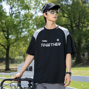 字母印花凉感运动短袖 速干衣上衣休闲户外情侣款 夏季 2025潮牌新款