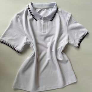上海松江区温州百里路小学珠地网眼白色半袖T恤短袖校服上衣同款