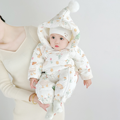 90%白鸭绒婴儿羽绒服加厚外出服