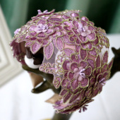 花朵百搭刺绣蕾丝花蕊发箍帽子 新品 鞠子家原创手作 遮白发头箍