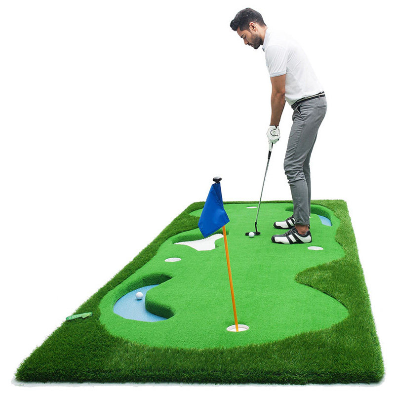 高尔夫果岭推杆练习器 室内练习毯坡度人工果岭 自带坡度