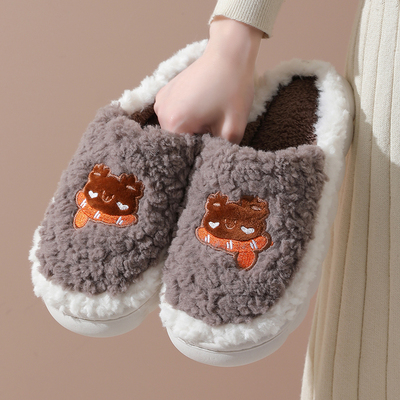 室内外保暖简约居家防滑棉拖鞋