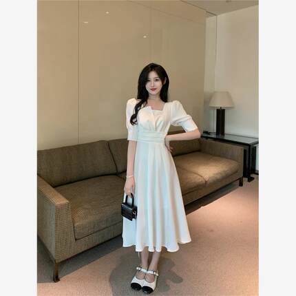 敬酒服新娘女夏季订婚连衣裙白色小个子礼服裙回门平时可穿中长款