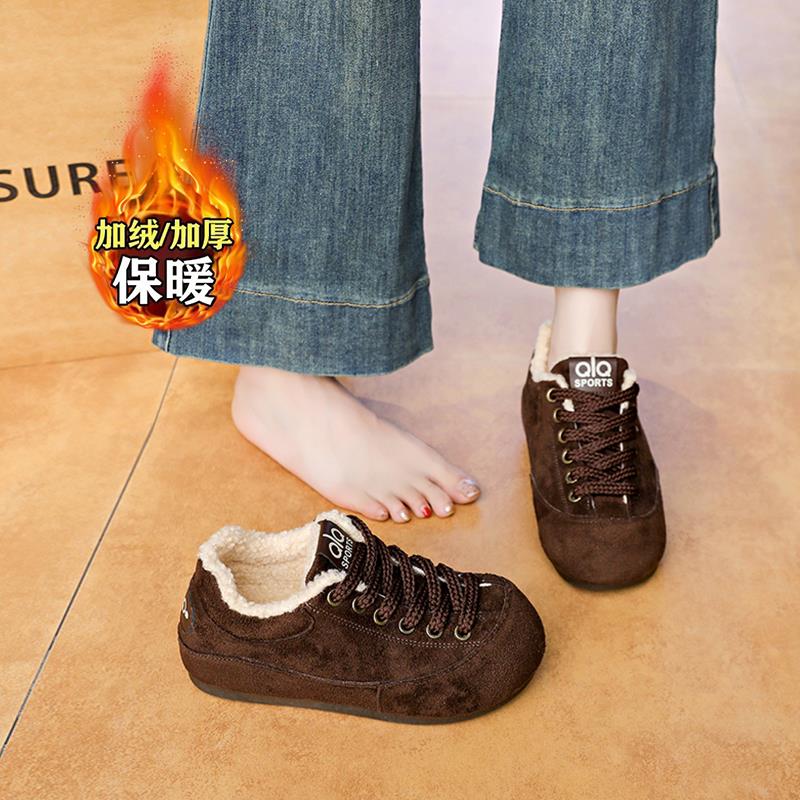 爆款内增高加绒德训鞋女冬季勃肯棉鞋2025新款休闲丑萌面包鞋34码