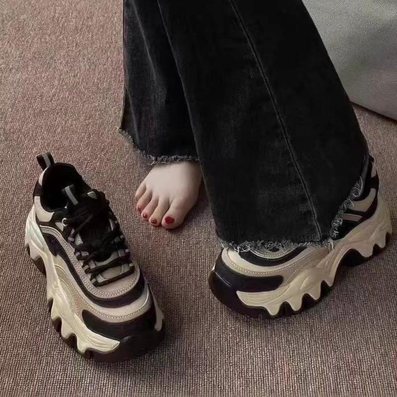 白鹿同款厚底老爹鞋女款2025新款秋冬季爆款显脚小增高运动休闲鞋