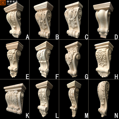 东阳木雕欧式实木柱头雕刻大梁托