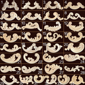 东阳木雕实木角花欧式 饰贴花东阳木雕 精雕小木花对角家具抽屉柜装