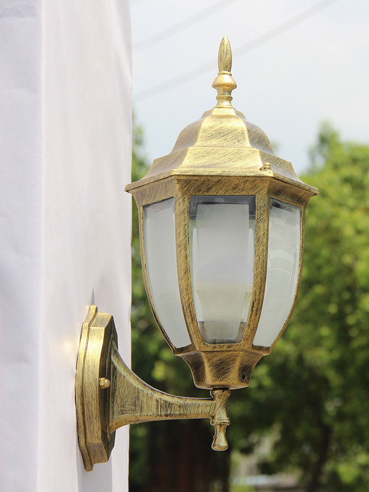 야외 벽 램프 방수 정원 램프 유럽 스타일의 야외 빌라 외부 벽 램프 발코니 통로 복도 미국 복고풍 벽 램프