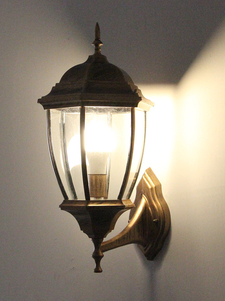 야외 벽 램프 방수 정원 램프 유럽 스타일의 야외 빌라 외부 벽 램프 발코니 통로 복도 미국 복고풍 벽 램프