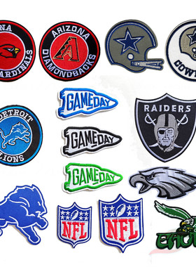 熨烫针缝橄榄球队背胶刺绣布贴A632体育徽章户外衣服补丁装饰贴花