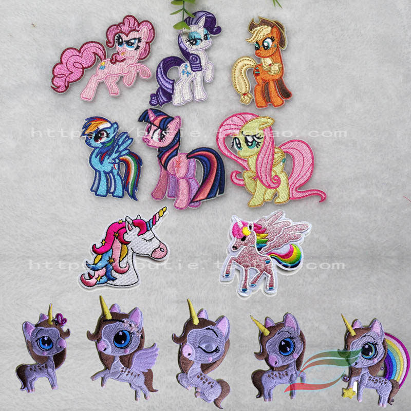 背胶刺绣卡通独角兽飞马b418童装饰品衣贴补丁贴服装辅料diy贴