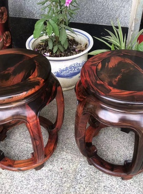 榫卯客厅鼓凳大红酸枝木明清古典