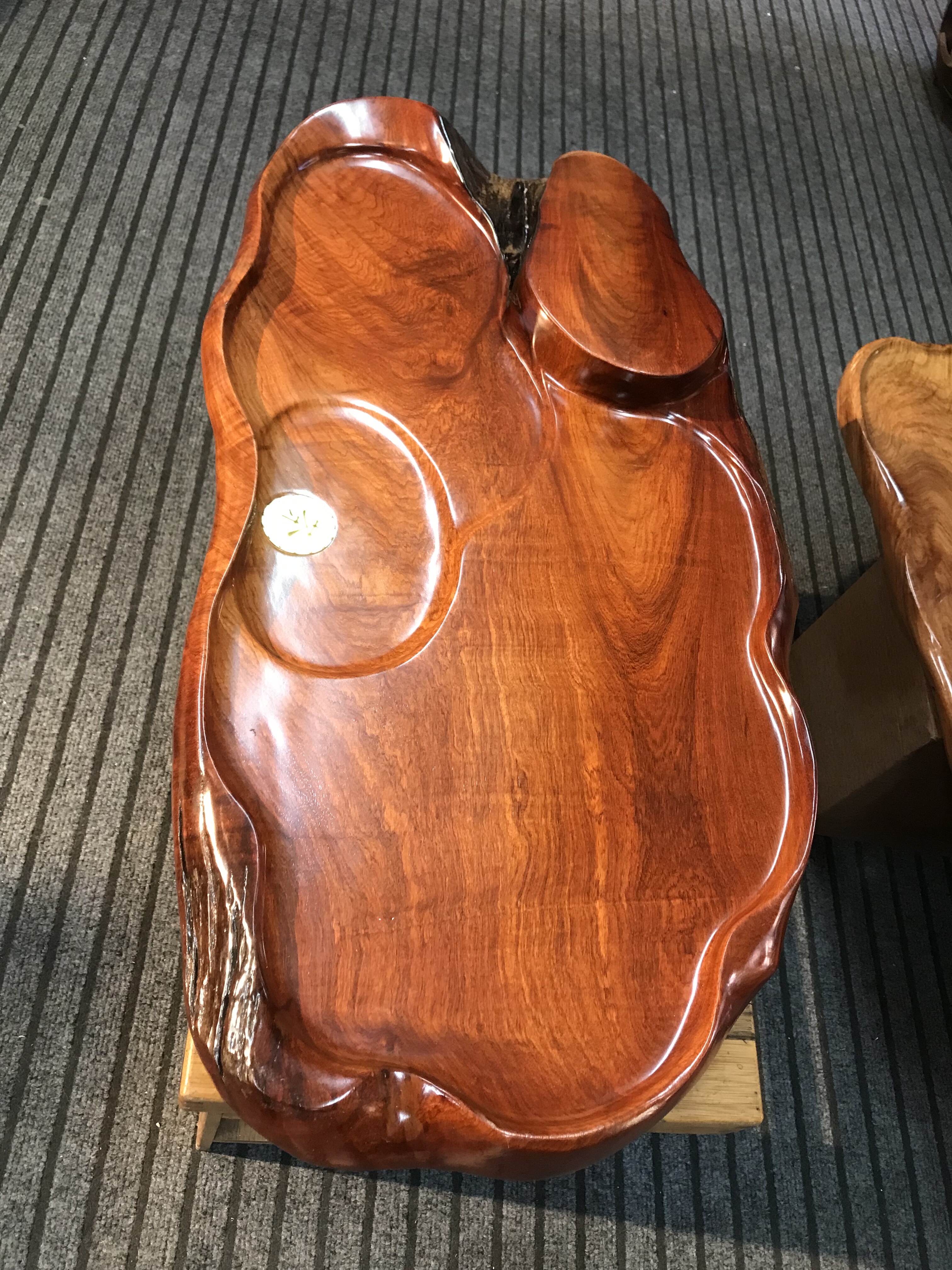 缅甸花梨木树根随行茶盘实木家用简约随型茶海茶台功夫茶具排水盘