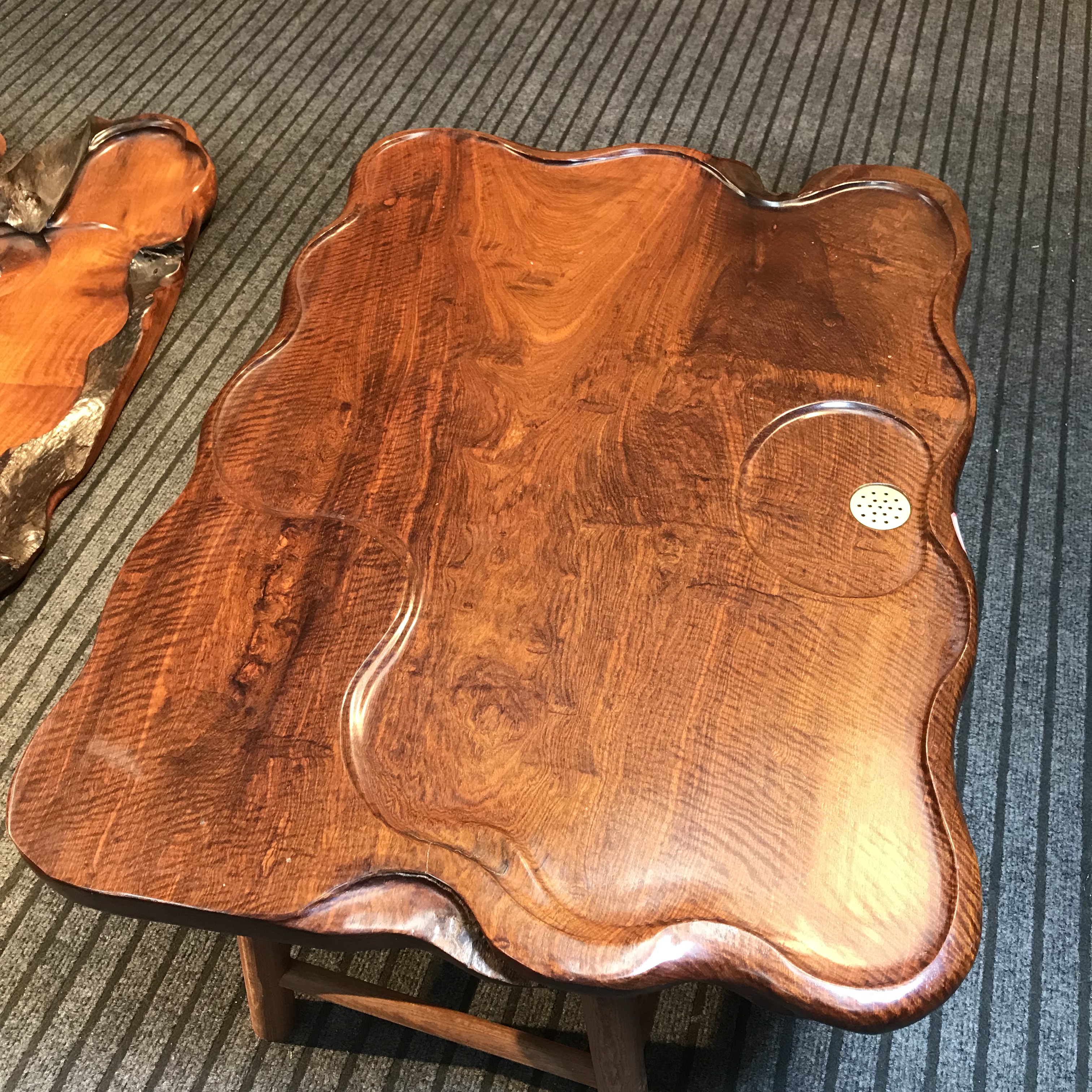 正宗缅甸花梨木红木实木茶盘家用整块茶海茶台方正板料茶几茶盘