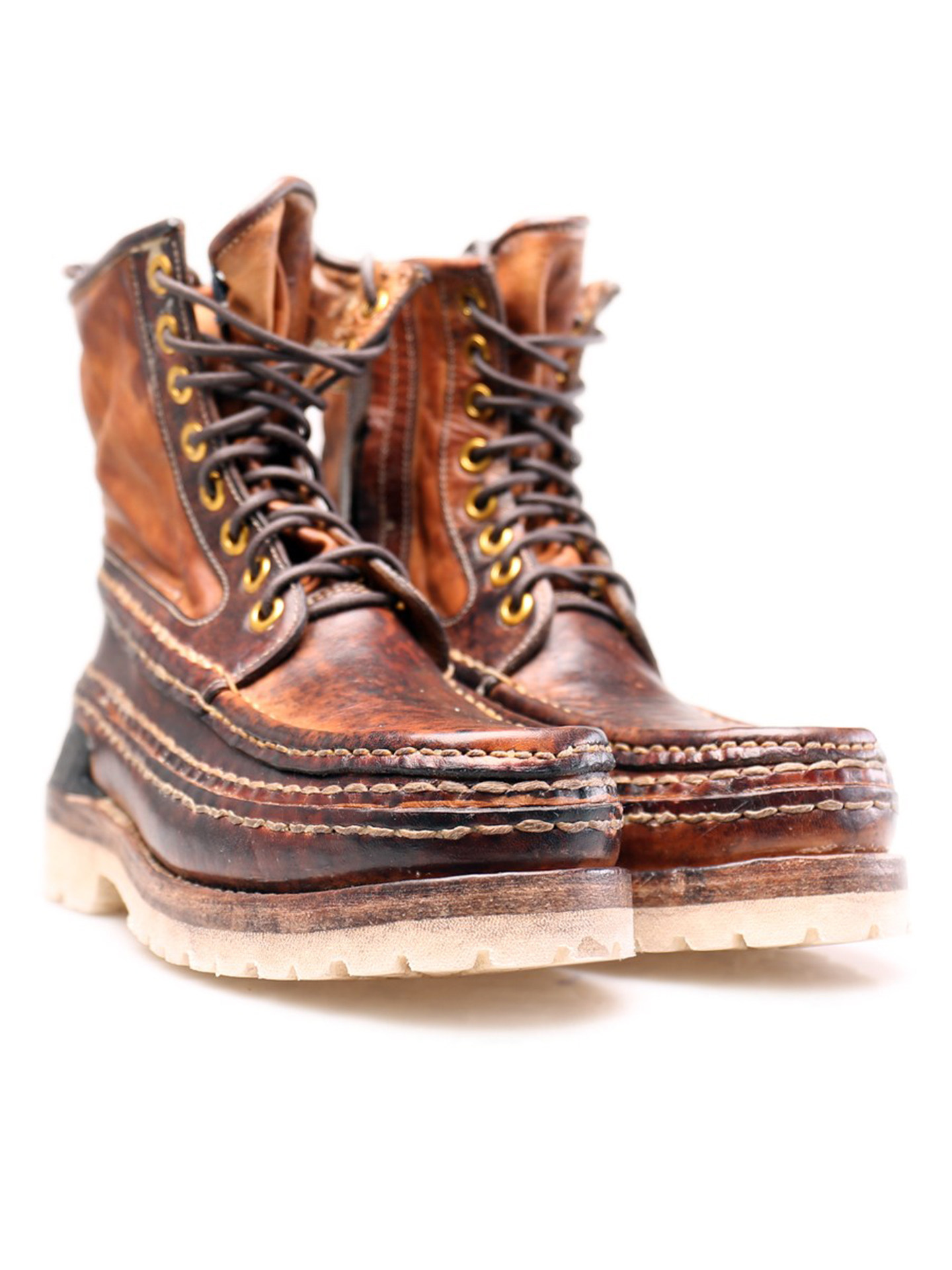 VISVIM UNCLE GUI 2024ss New mud dye old Martin retro handmade Goodyear trendy boots men