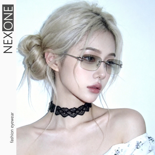 无框Y2K辣妹UV400防紫外墨镜