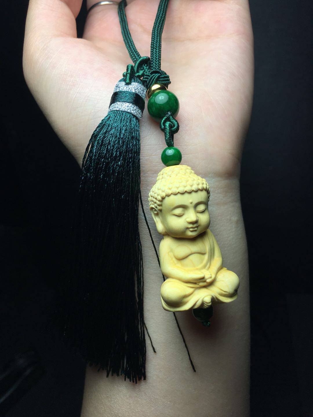 婷婷私人订制黄杨木小佛莲花包挂