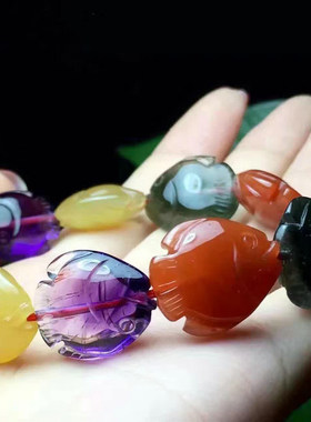 天然绿幽灵雕刻男女款水晶手链