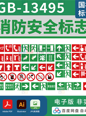 GB-13945国标消防安全标识牌素材2026新款整改警示牌标志矢量文件