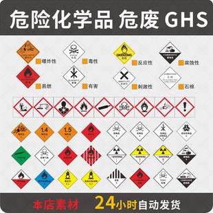 危险化学品危废标签GHS安全标识JPG素材常用图文广告设计CDR素材