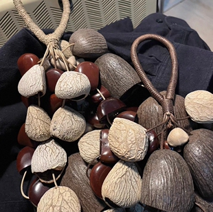 印尼panji黑果壳夹竹桃手摇风铃天然果壳成品材料包疗愈静心送礼