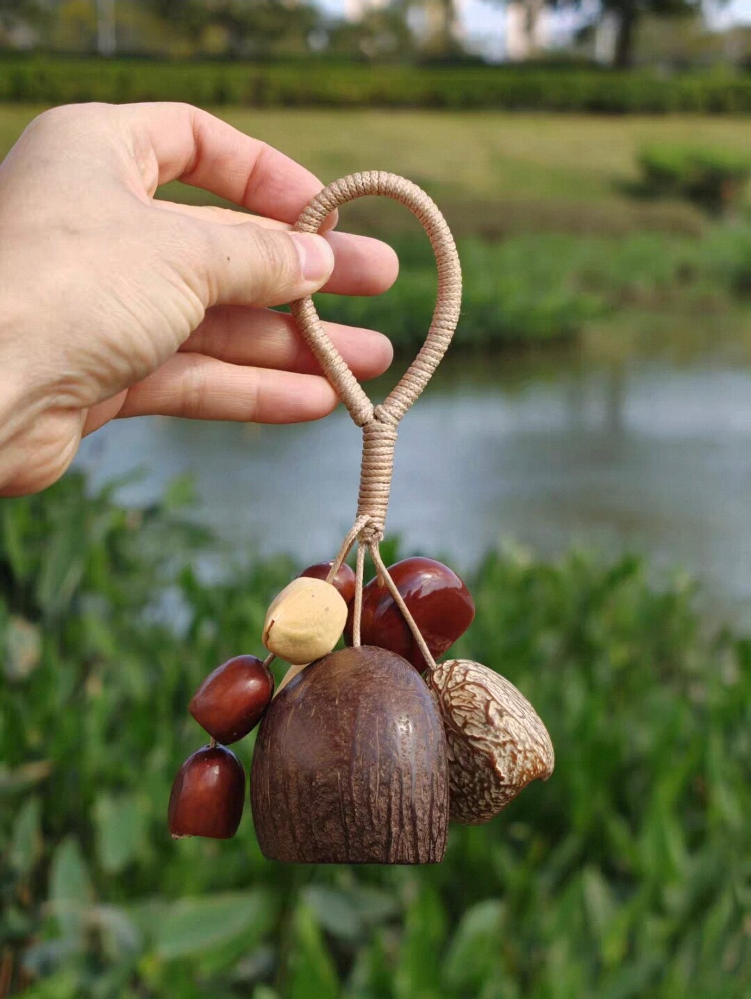 印尼果壳手摇铃果实挂件配饰背包汽车挂件10颗精挑材料包手工沙龙
