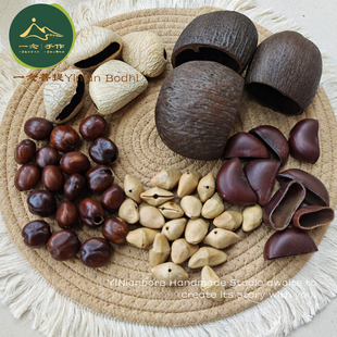 印尼黑果水铃桐夹竹桃鸭健藤豆蔻手工摇铃果壳diy材料做音束排铃