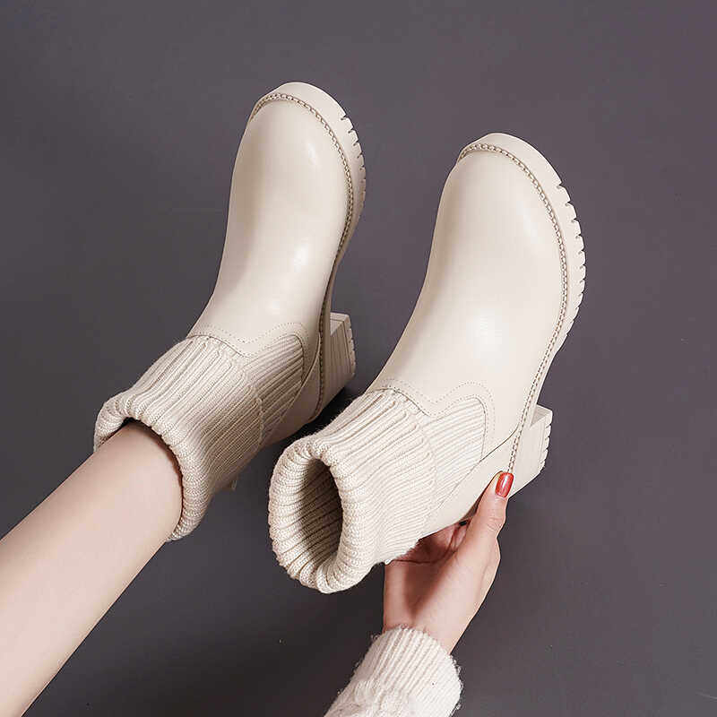 头层牛皮马丁靴女真皮棉鞋短靴加绒平跟短筒靴白色韩版百搭雪地靴