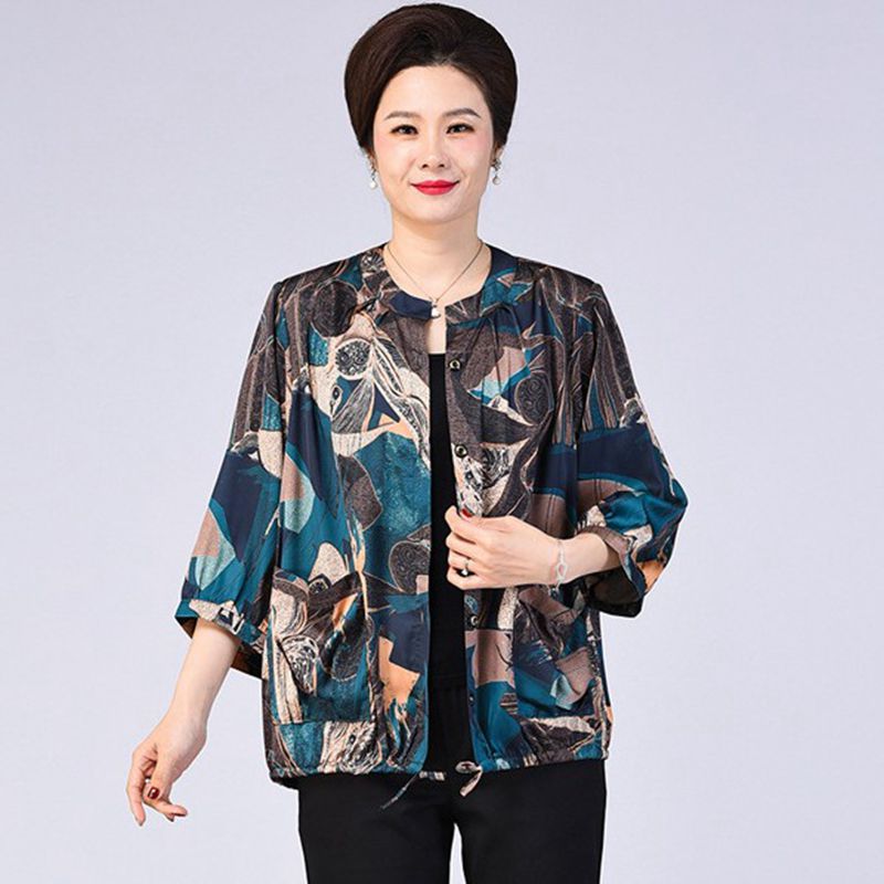 特大码肥胖妈妈春夏装衬衫
