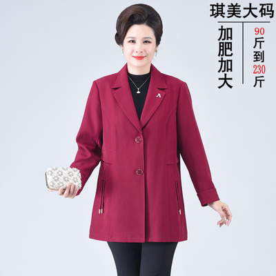 胖妈妈外套风衣加肥加大码春秋装