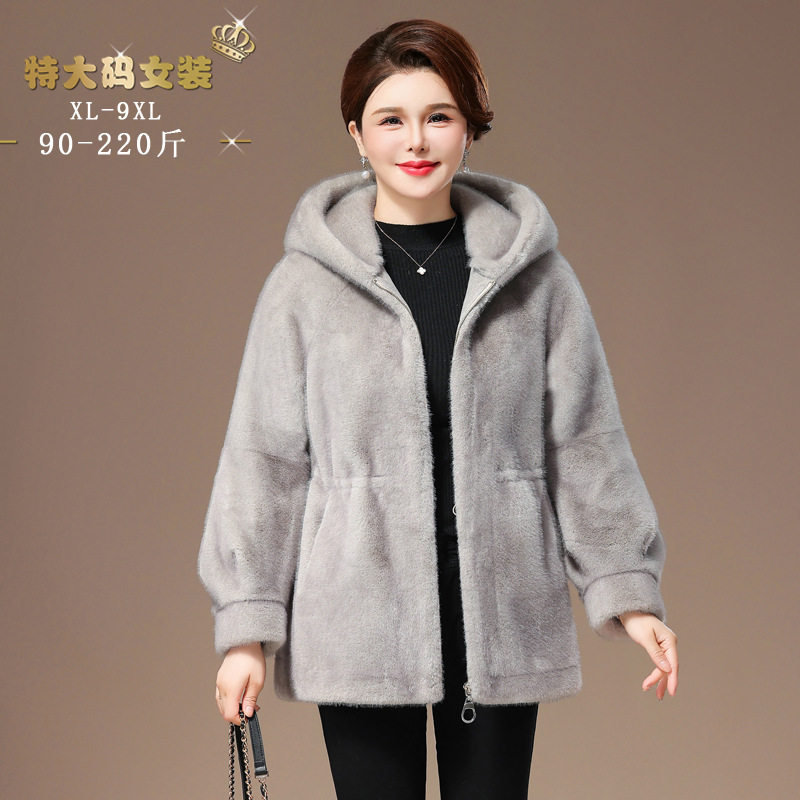 外套皮毛一体加厚保暖中年貂衣